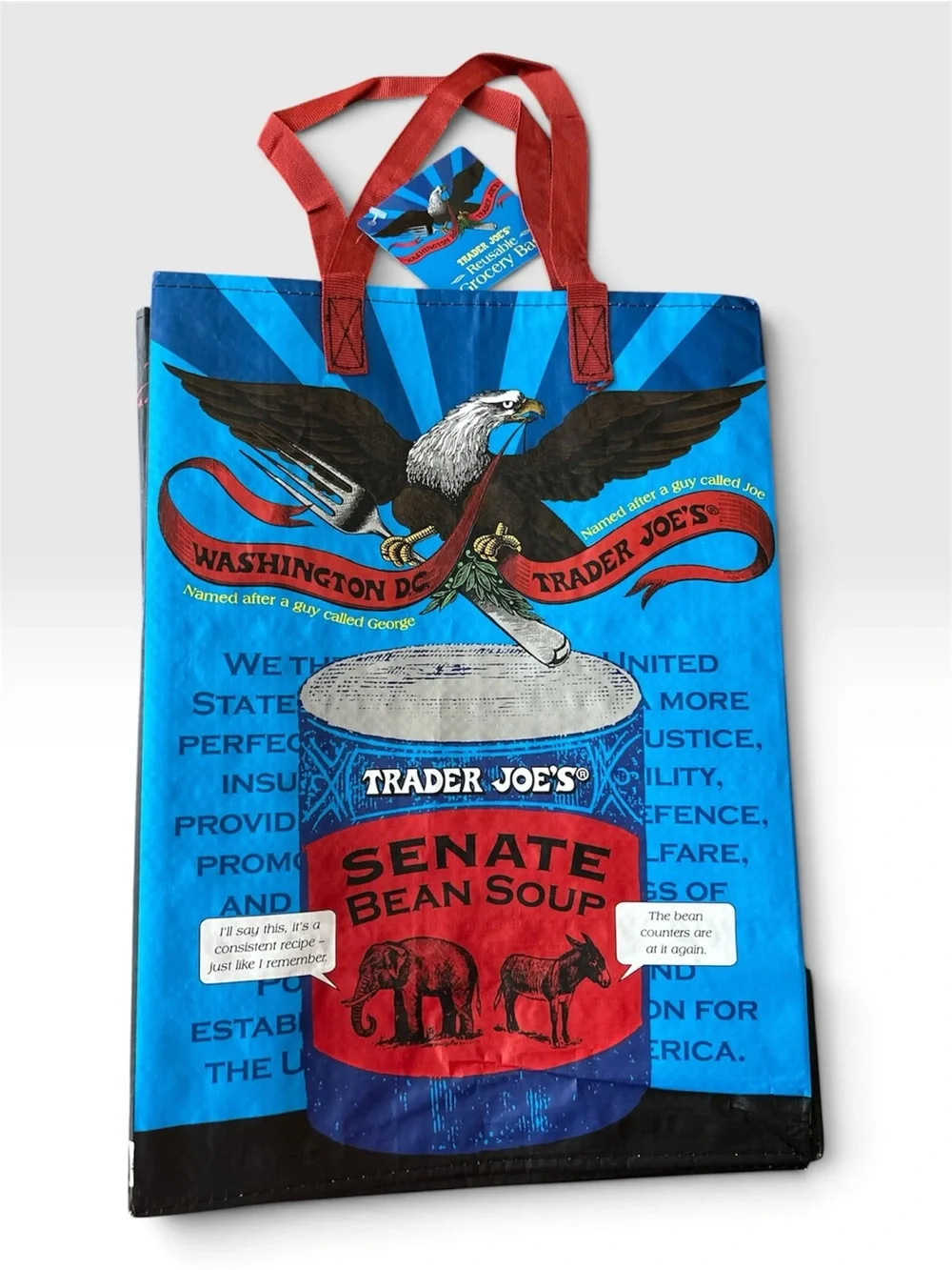 Trader Joe’s 2024 Washington DC and Reusable Grocery Tote Bag - Red/Blue Accents